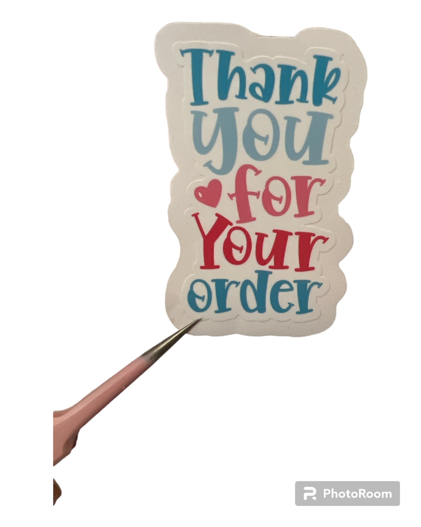 Tall Thank You For Your Order Die Cut Sticker Packing Labels Set Of 24