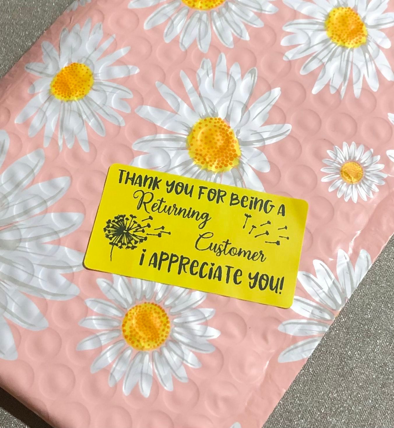 Thank You For Being A Returning Customer I Appreciate You Stickers, Thermal Printer Labels, 2.25 x 1.25 Inch Small Business Packaging Stickers