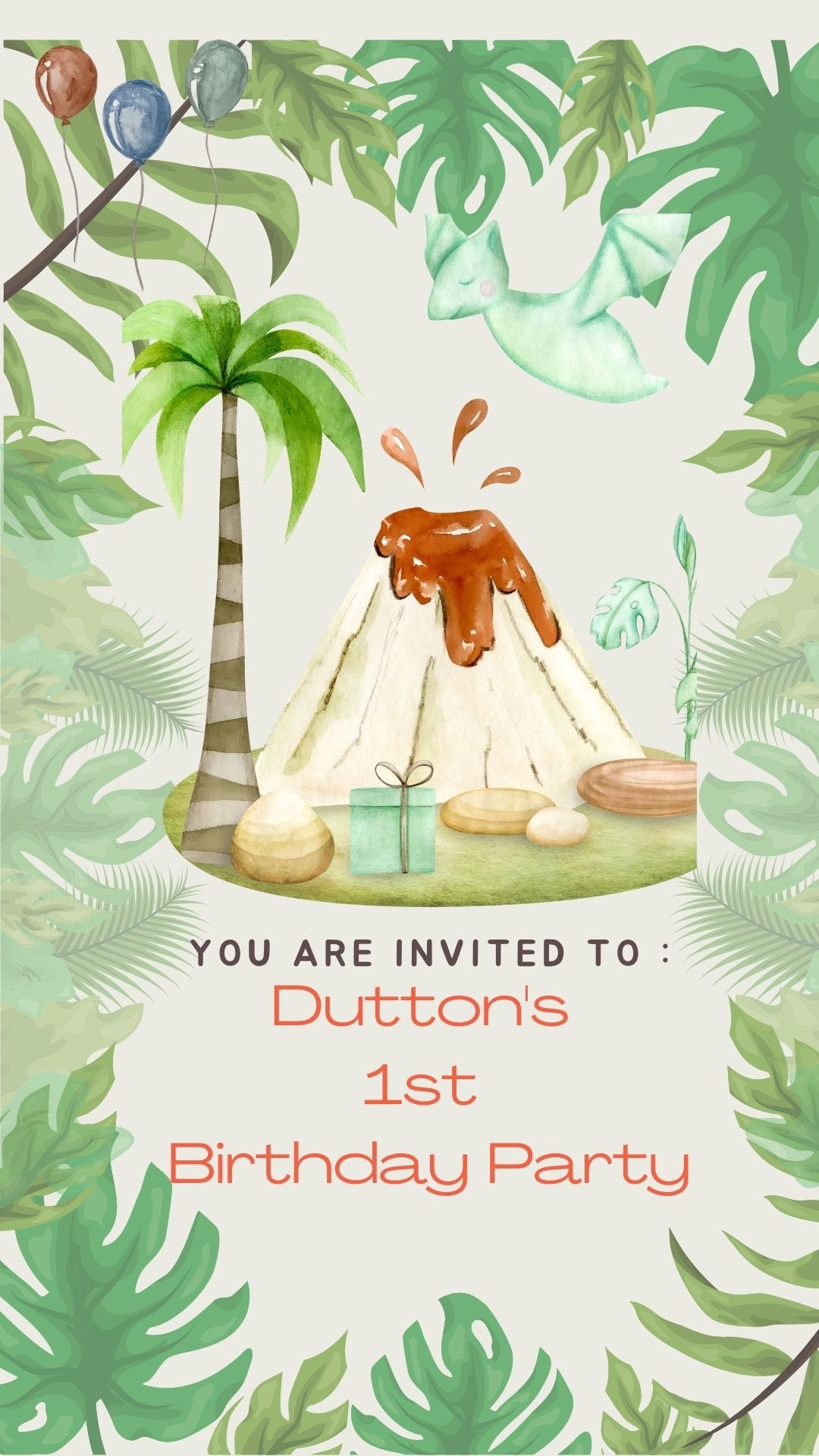 Animated Baby Dinosaur Video Invitation