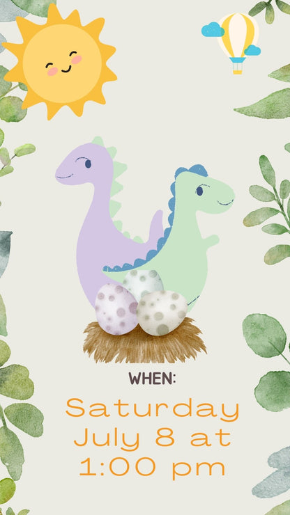 Animated Baby Dinosaur Video Invitation