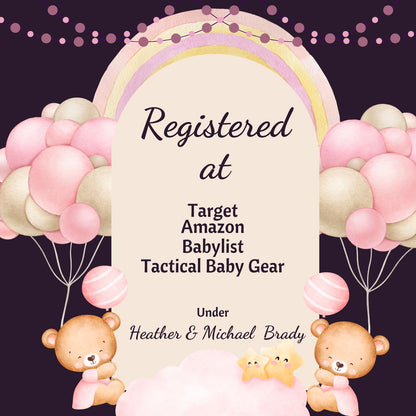 Pink and Purple Bear Baby Shower Animated Invitations