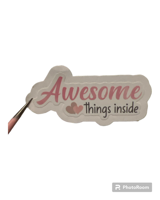 Awesome Things Inside  Die Cut Sticker Packing Labels Set Of 24