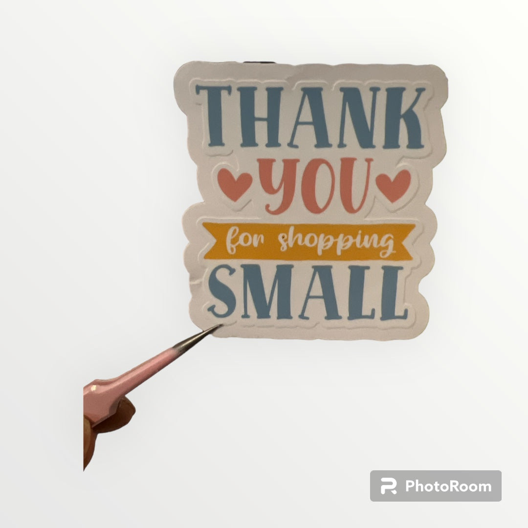 Thank You For Shopping Small Die Cut Stickers Package Labels Set of 24