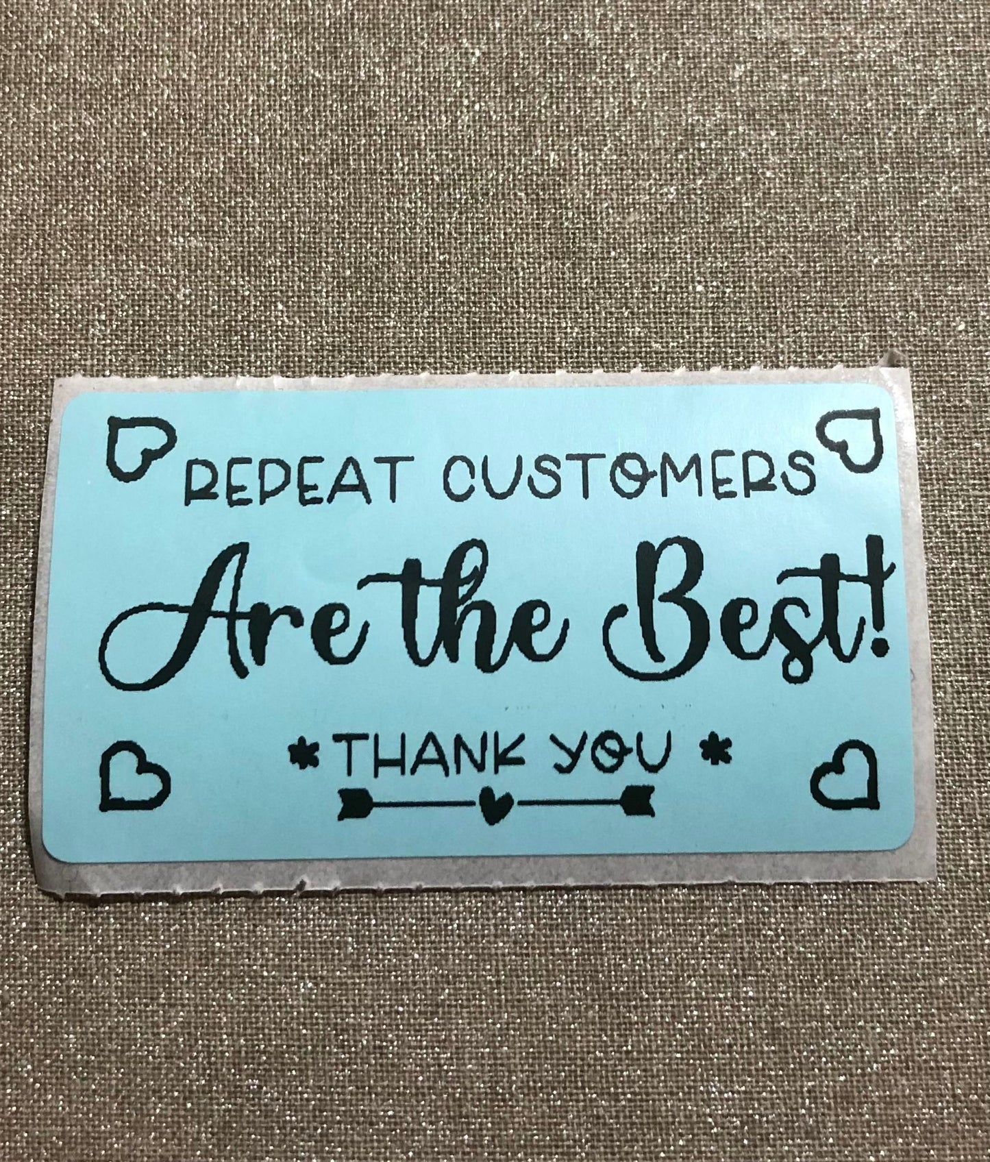 Repeat Customers Are The Best! Thank You Stickers, Thermal Printer Labels, 2.25 x 1.25 Inch Small Business Packaging Stickers