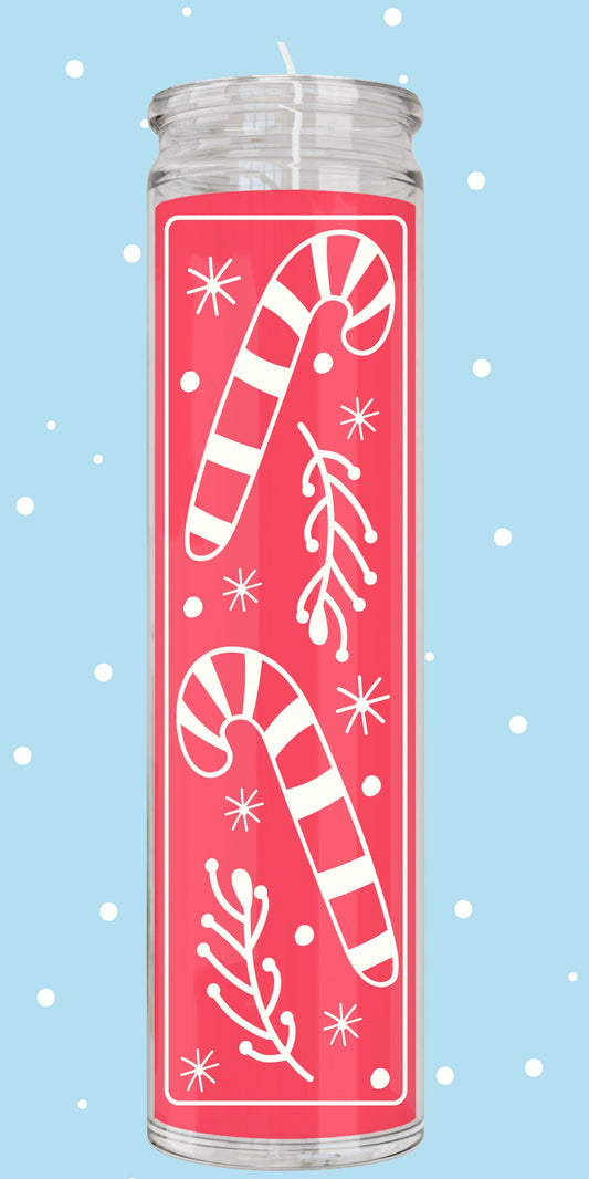 Candy Cane Christmas Candle