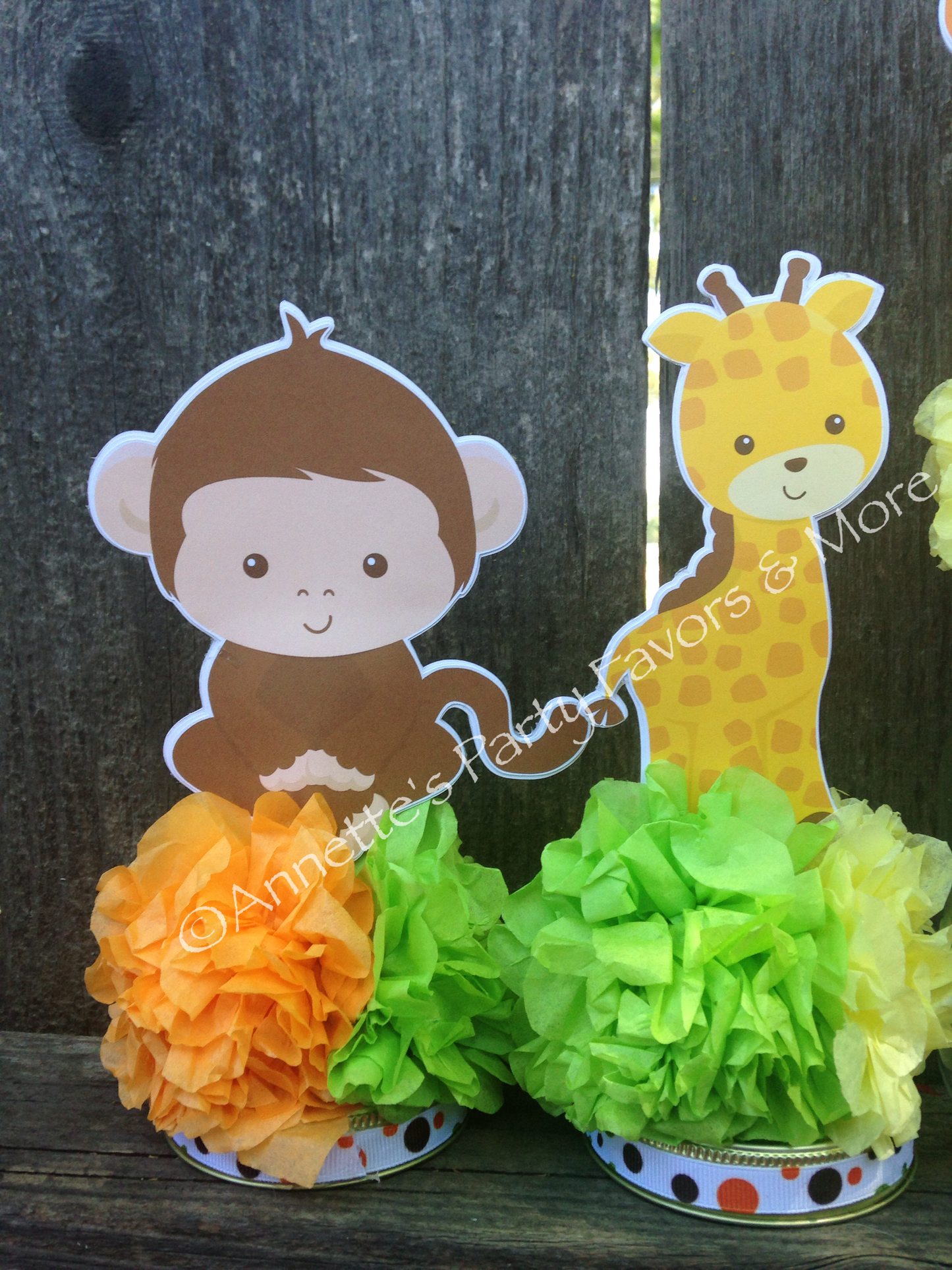 Safari Jar Centerpiece Toppers Set of 5 Baby Shower Birthday Jungle