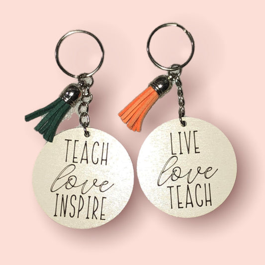 Round Teacher Keychain