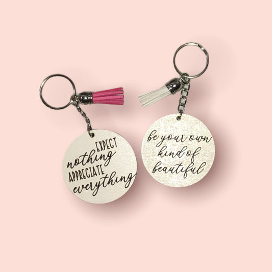 Round Motivational Keychain