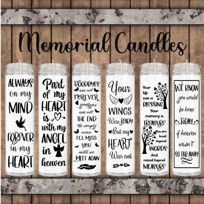 Memorial Keepsake Candles Sympathy Condolences