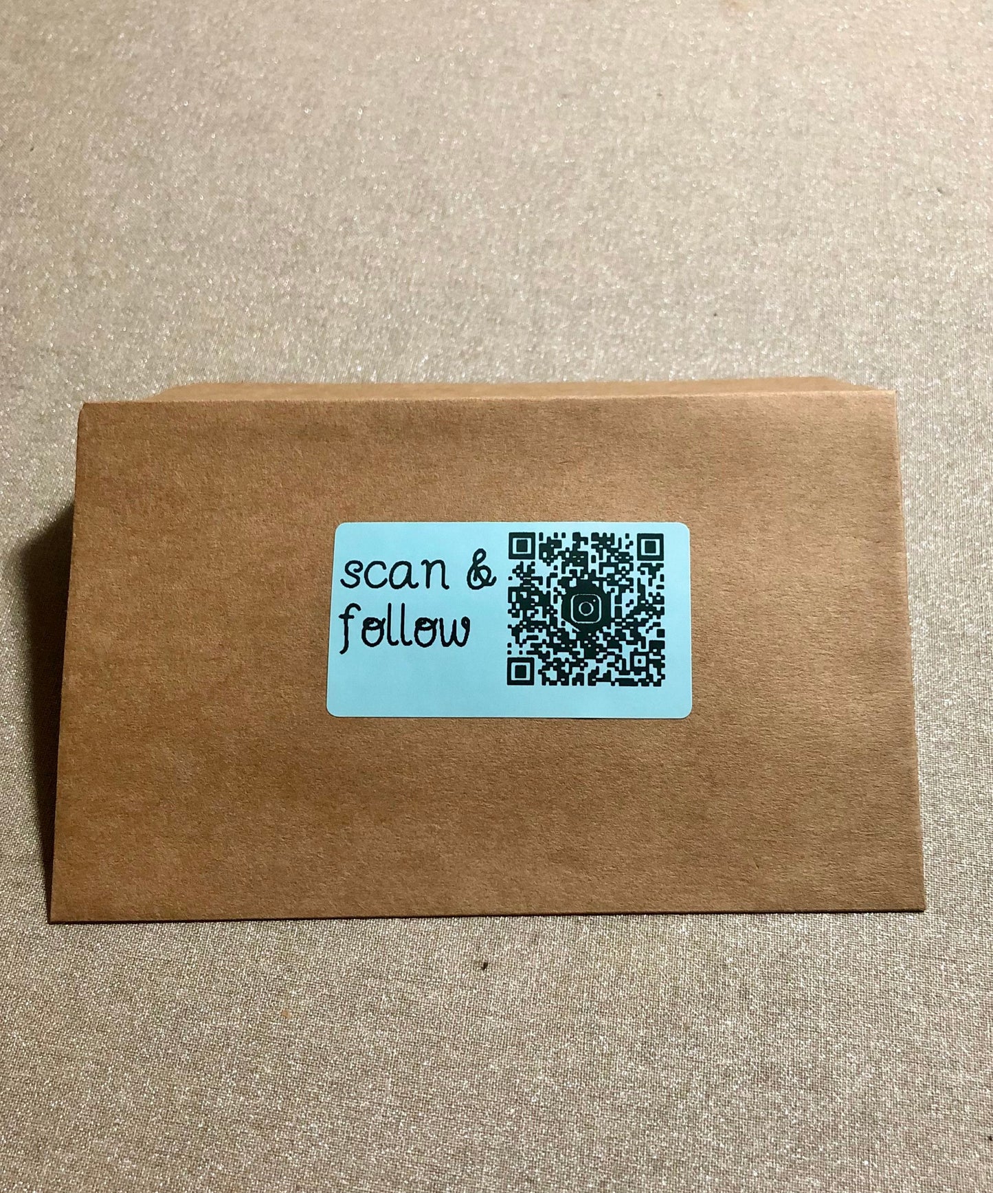 Scan & Follow with QR Code Horizontal Thank You Stickers, Thermal Printer Labels, 2.25 x 1.25 Inch Small Business Packaging Stickers