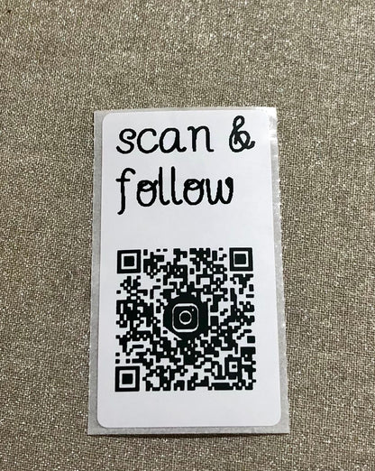 Scan & Follow with QR Code Vertical Thank You Stickers, Thermal Printer Labels, 2.25 x 1.25 Inch Small Business Packaging Stickers