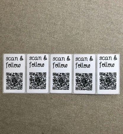 Scan & Follow with QR Code Vertical Thank You Stickers, Thermal Printer Labels, 2.25 x 1.25 Inch Small Business Packaging Stickers