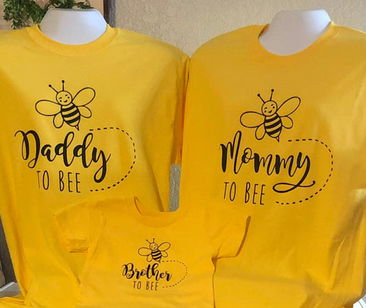 Mommy To Bee Family Baby Shower Shirts Custom Baby Shower Shirt