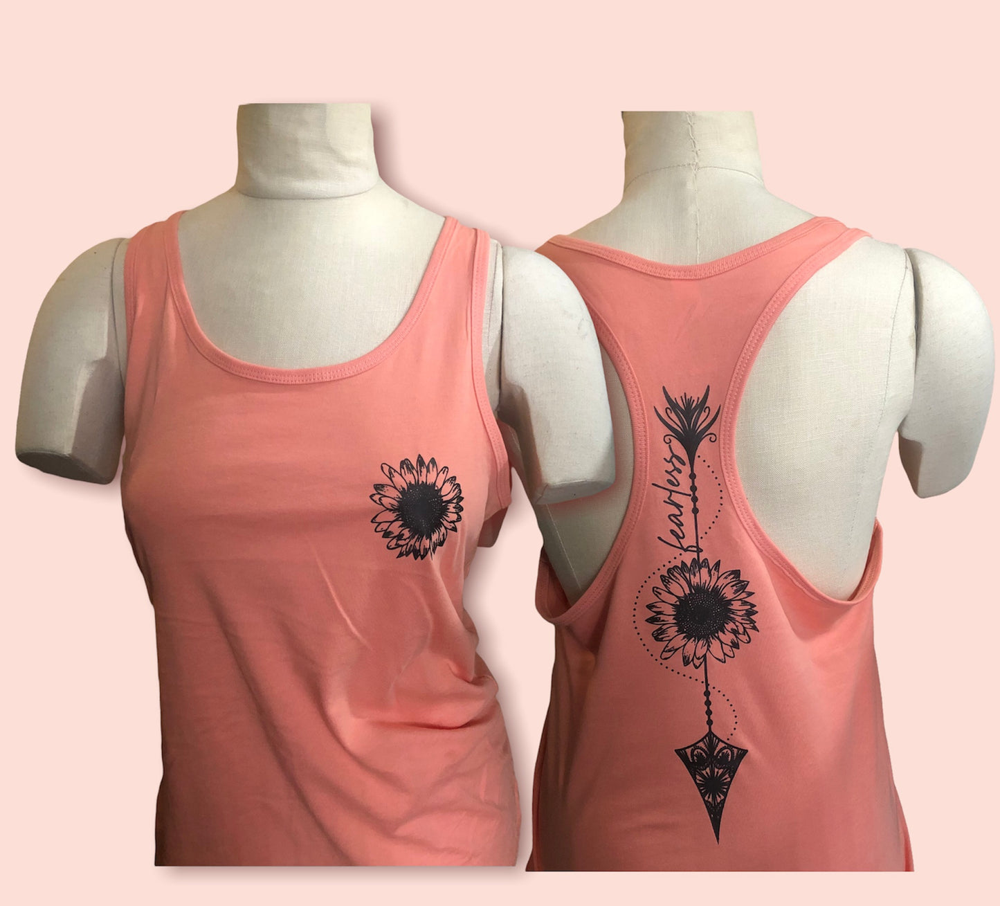 Fearless Sunflower Arrow Racerback Tank Top